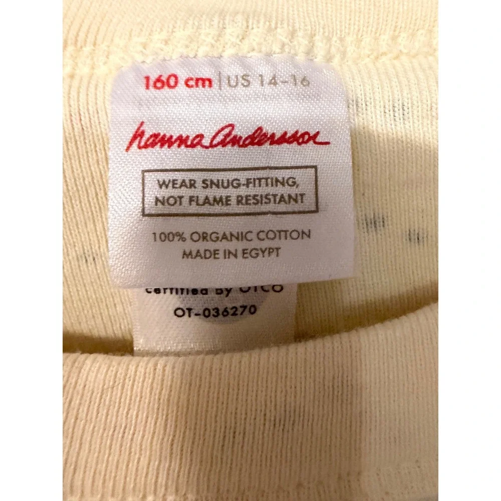 Hanna Andersson Pajama Set Kids 14-16 Organic Cotton Star Wave Cream Multi 2pc